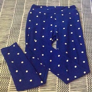 Lularoe Navy polka dot leggings